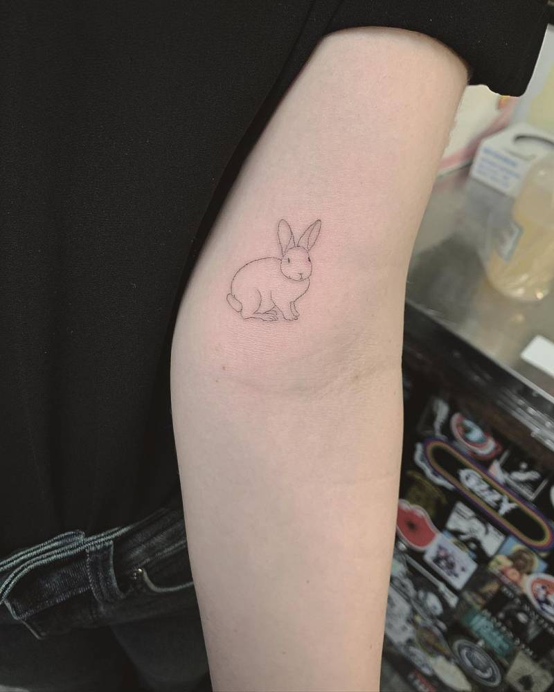 Rabbit Tattoo Minimalist