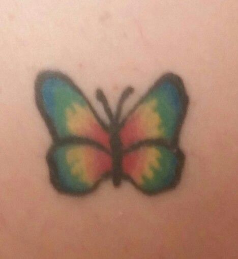 Rainbow Butterfly Tattoo Designed It Myself Butterfly Tattoo