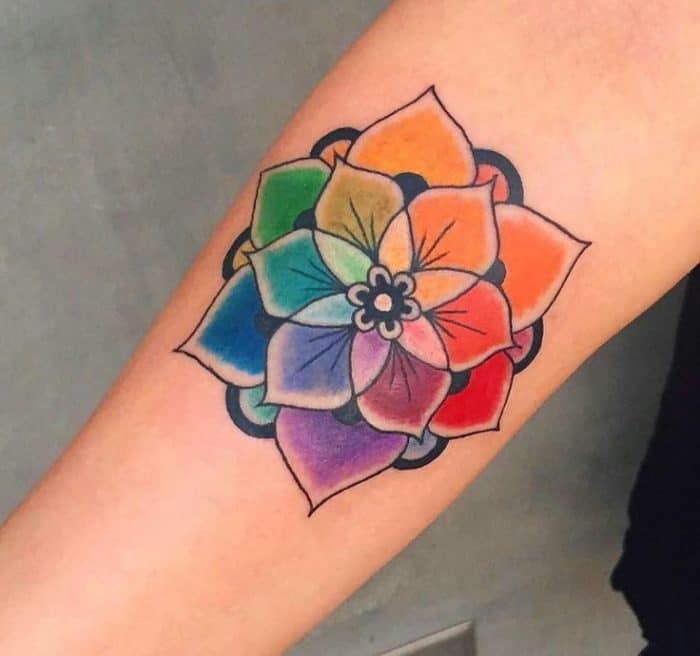 Rainbow Flower Tattoo Designs: Unleash Your Creativity