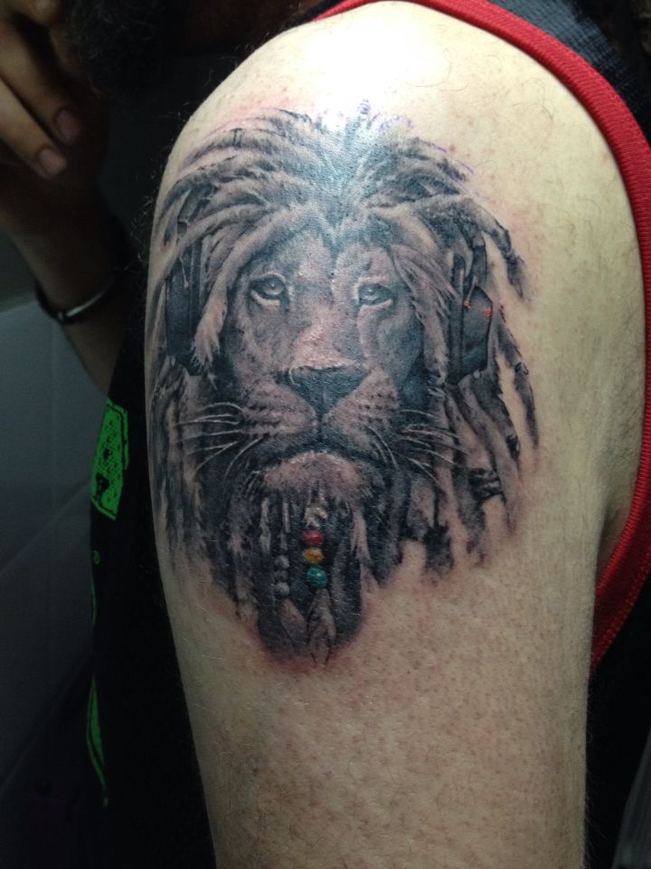 Rasta Lion Tattoo By Asmodeo Rasta Tattoo Torso Tattoos Lion Tattoo