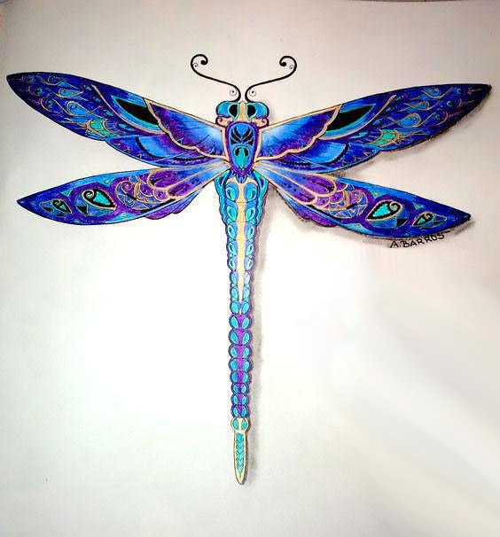 Realistic Purple Dragonfly Tattoo Incredible Work By Talented