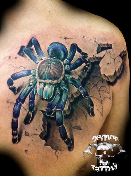 Realistic Spider 3D Tattoo By Tatuajes Demon