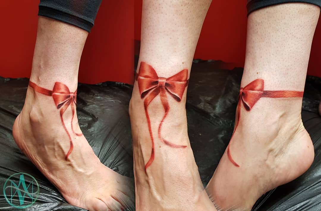 7 Stunning Red Ribbon Tattoo Design Ideas