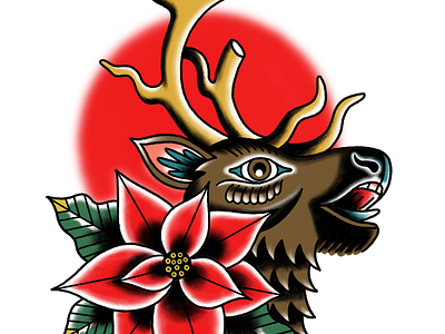 Reindeer Tattoo By Brad Woodard On Dribbble