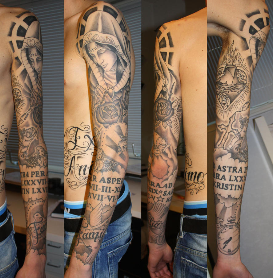 Religious Tattoo Sleeve By Unibody On Deviantart