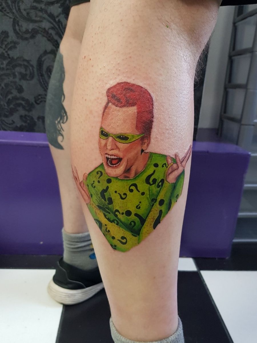 Riddler I Got To Do Portrait Tattoo Tattoos Black And Grey