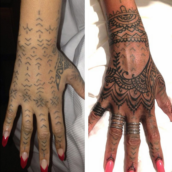 Rihanna S Hand Tattoo New Design By Bang Bang In Dominican Republic