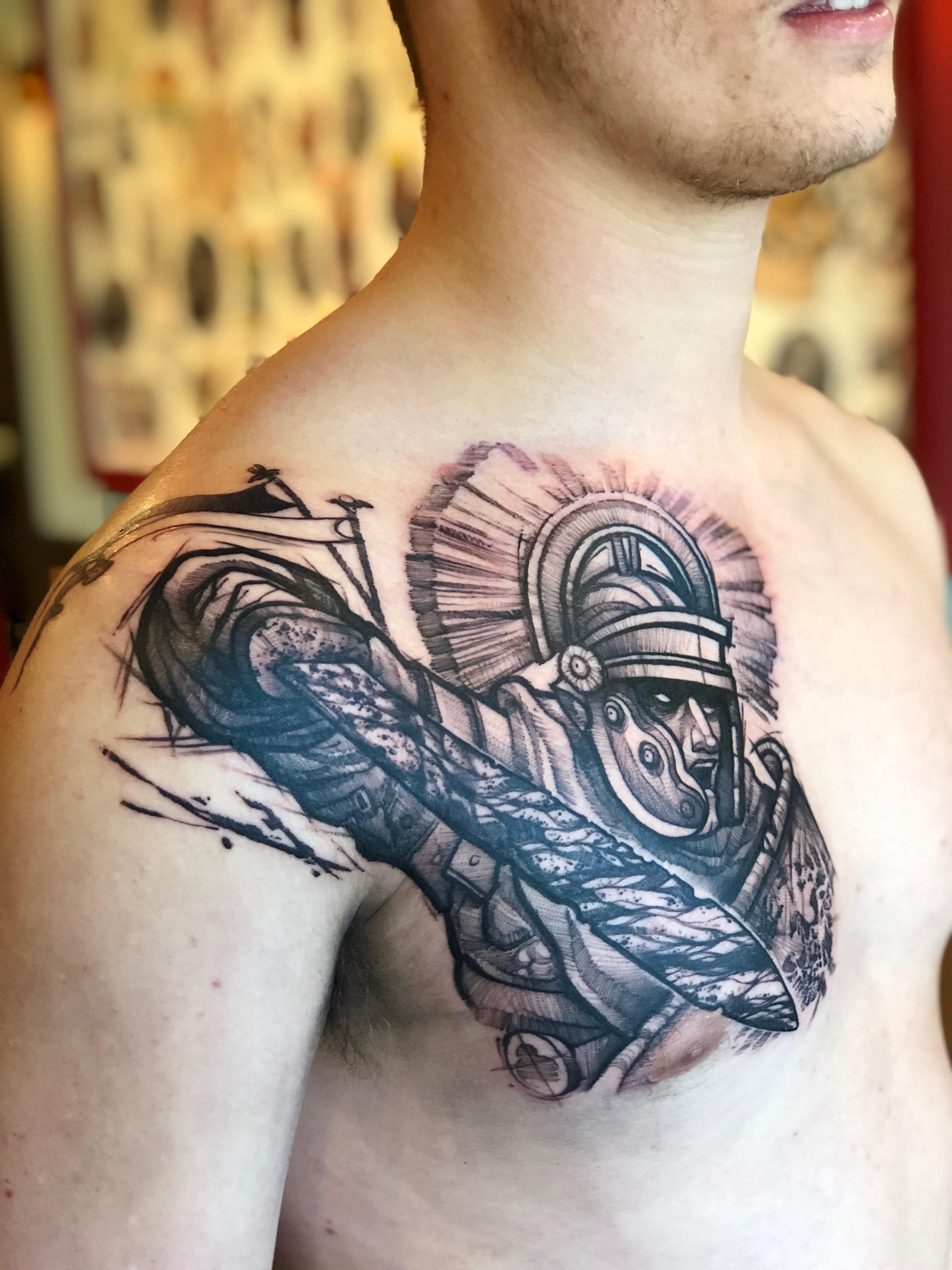 Roman Centurion Tattoos Cool Eyecatching Tatoos Warrior Tattoos