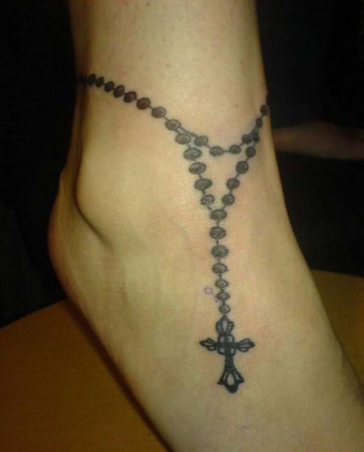 Rosary Ankle Tattoos Funkish Point