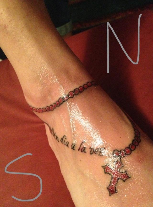 Rosary Around Ankle Cute Tattoos Rosary Tattoo Tattoos