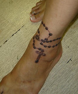 5 Stunning Rosary Beads Ankle Tattoo Ideas