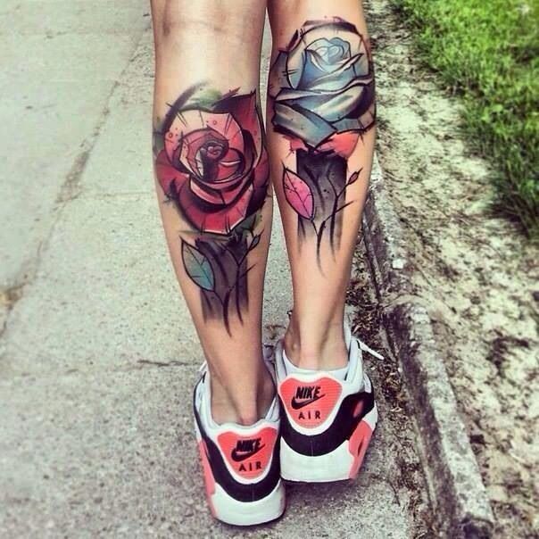 5 Stunning Rose Calf Tattoo Design Ideas