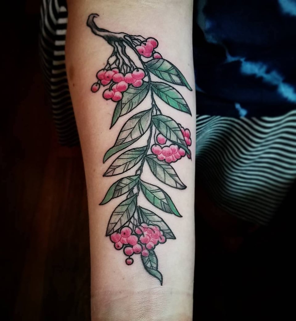 Rowan Tree Sprig Done By Malik Rhodes At No Heroes In Lancaster Pa