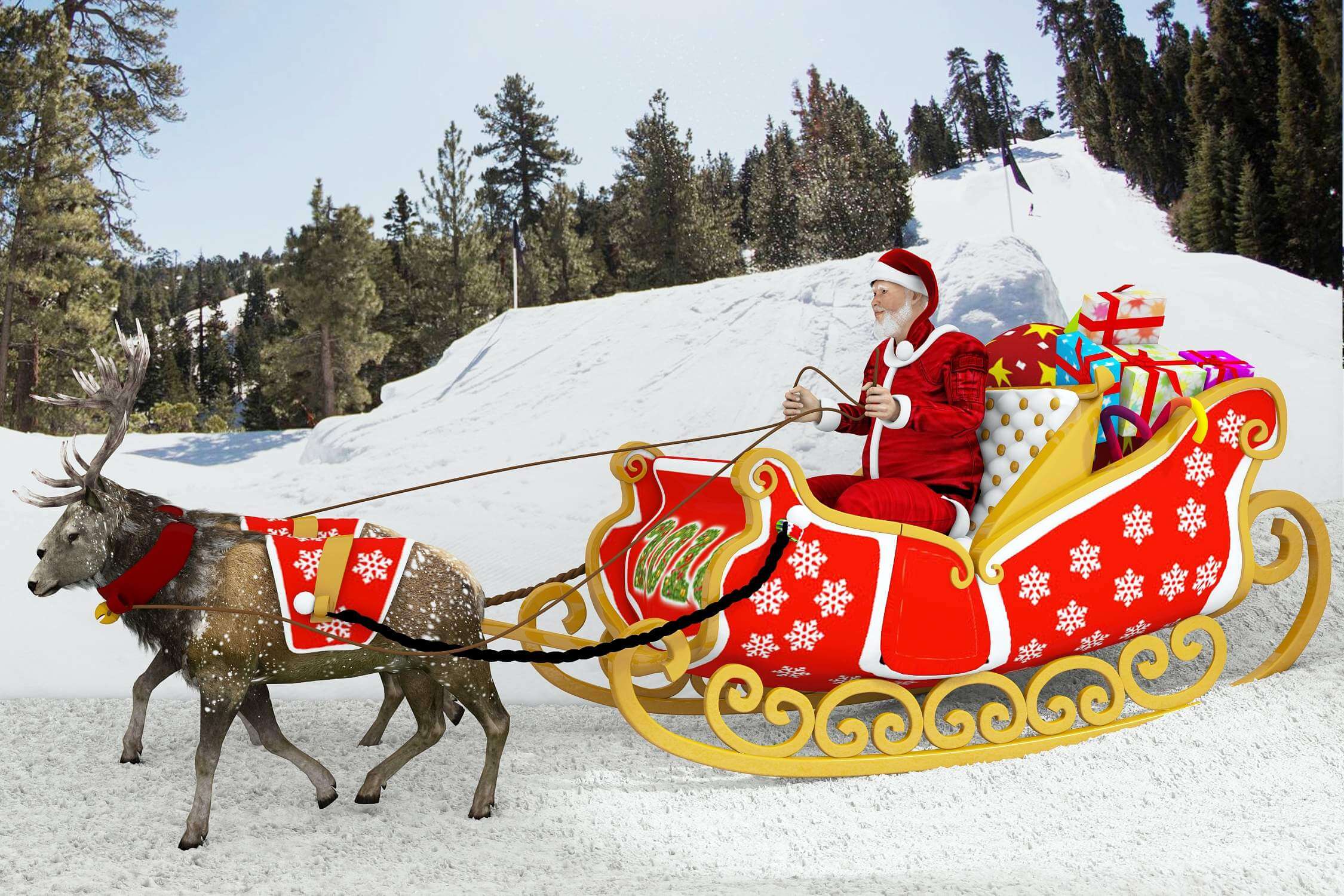 Santa Sleigh Ride with Reindeer