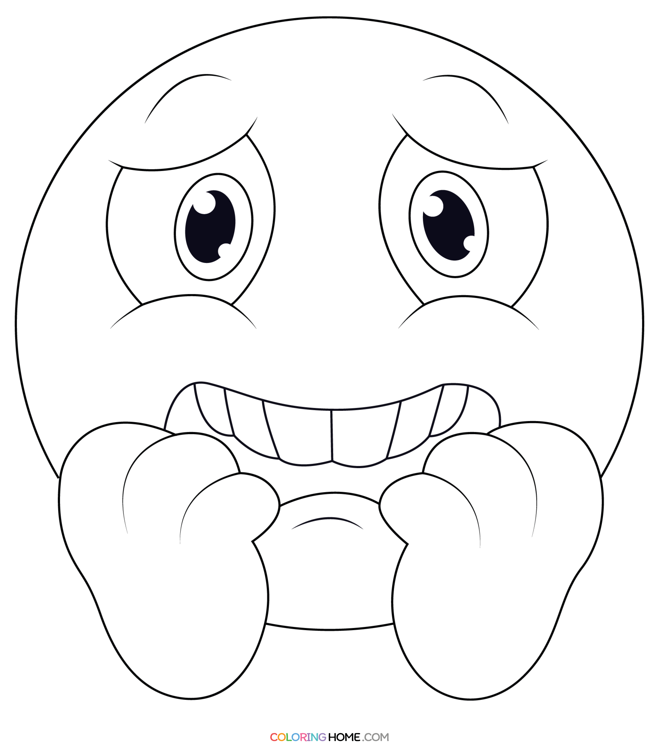 Scared Face Coloring Page Coloring Home