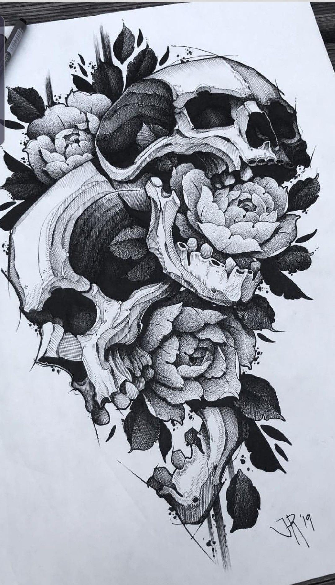 Shaded Skull Tattoo Designs