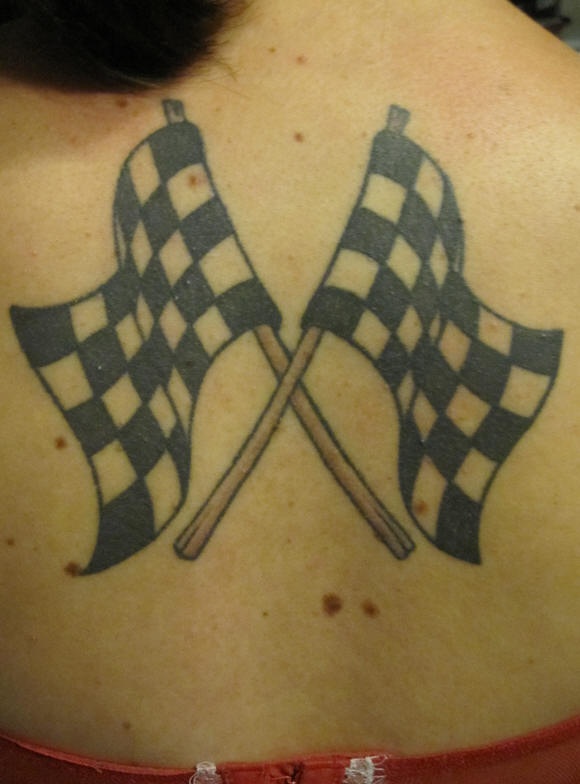 Share More Than 82 Racing Flag Tattoo Latest In Cdgdbentre