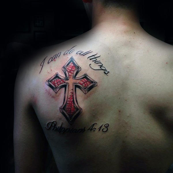 Shoulder Blade Cross Tattoos For Men