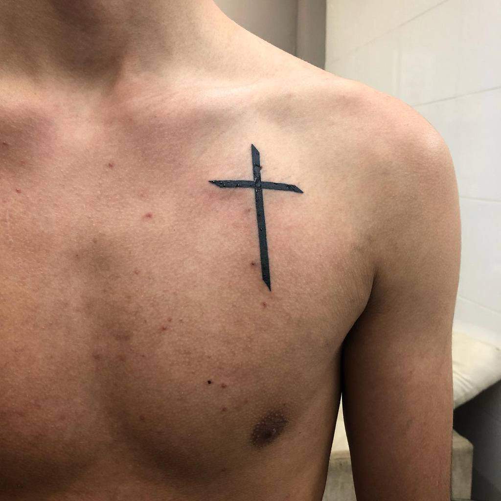 Simple Cross Tattoo Ideas for Men: Minimalist Designs