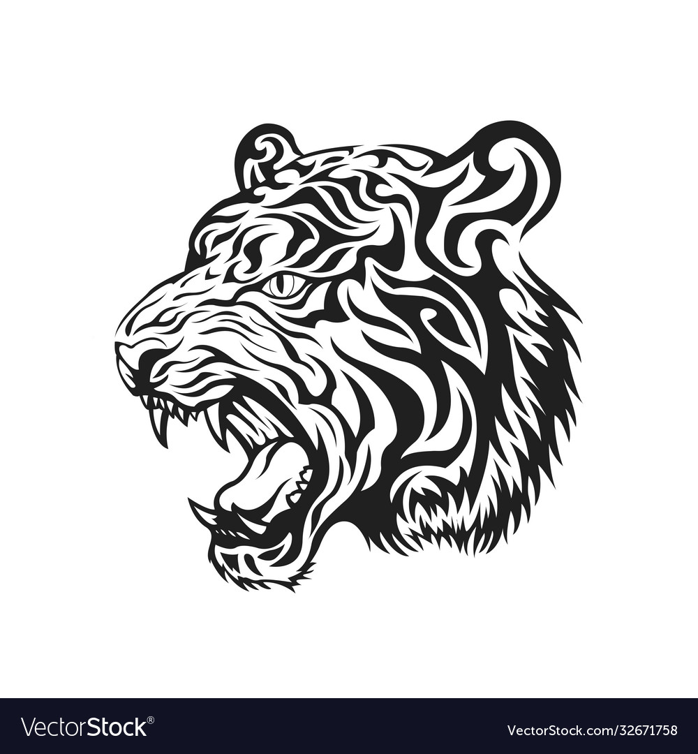 Sketch Tribal Tiger Tattoo Vector Drawing Stock Vector Royalty Free