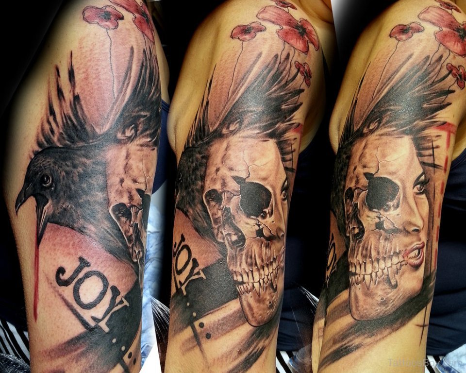 Skull And Crow Tattoo Design Tattoos Designs