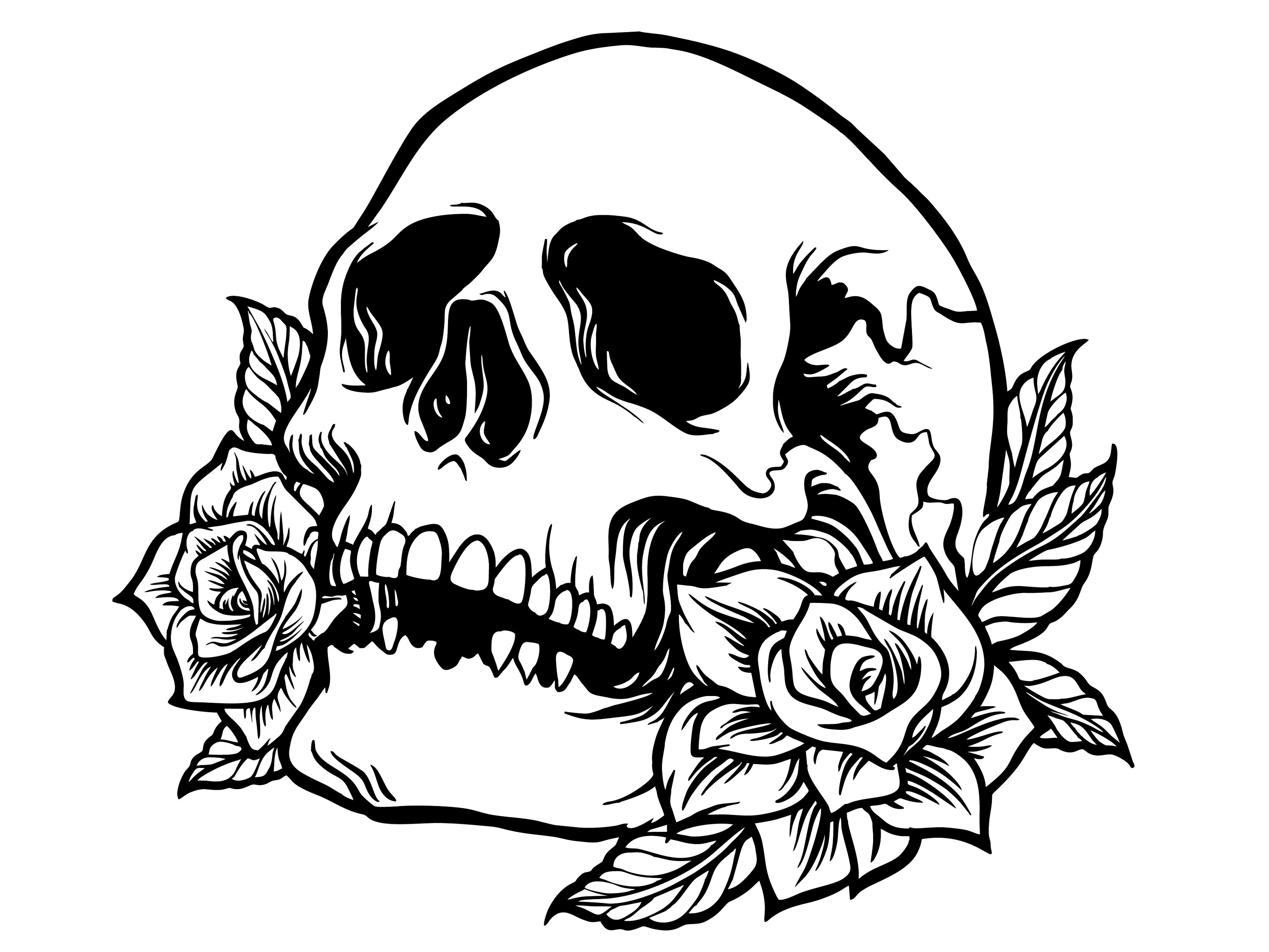 Skull And Roses By Willemxsm On Deviantart Skull Tattoo Design