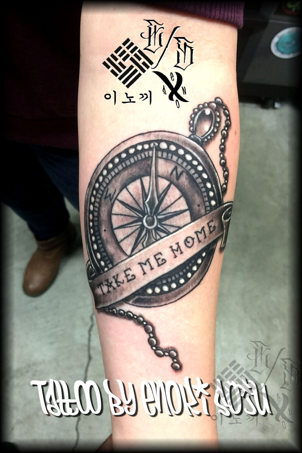 Skull Compass Tattoo By Enoki Soju Compass Tattoo Tattoos Tattoo