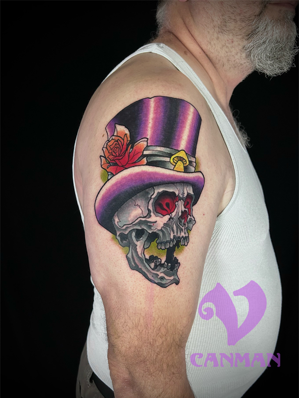 7 Skull Top Hat Tattoo Design Ideas