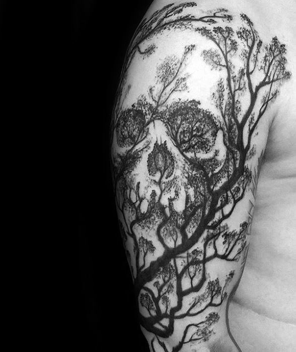 Skull Tree Tattoo Designs