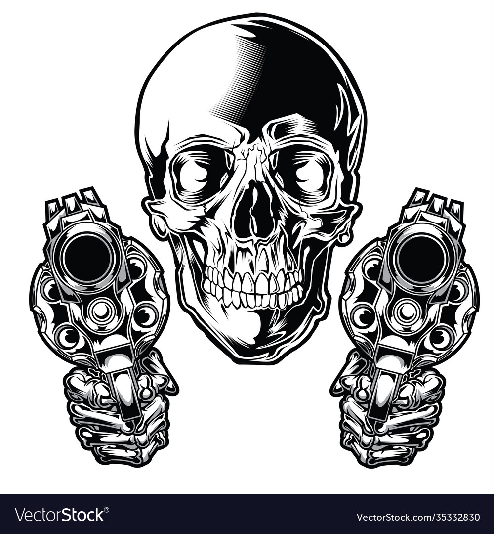 Skull With Gun Tattoo Google Search Tattoos Pinterest Best