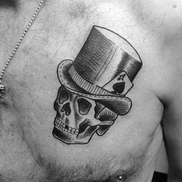 Skull With Hat Tattoo