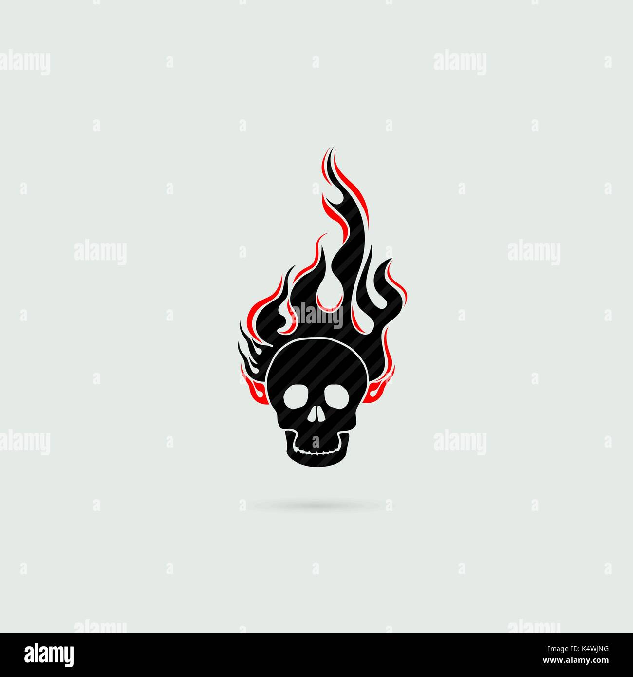 Skulls With Flames Tattoos Designs