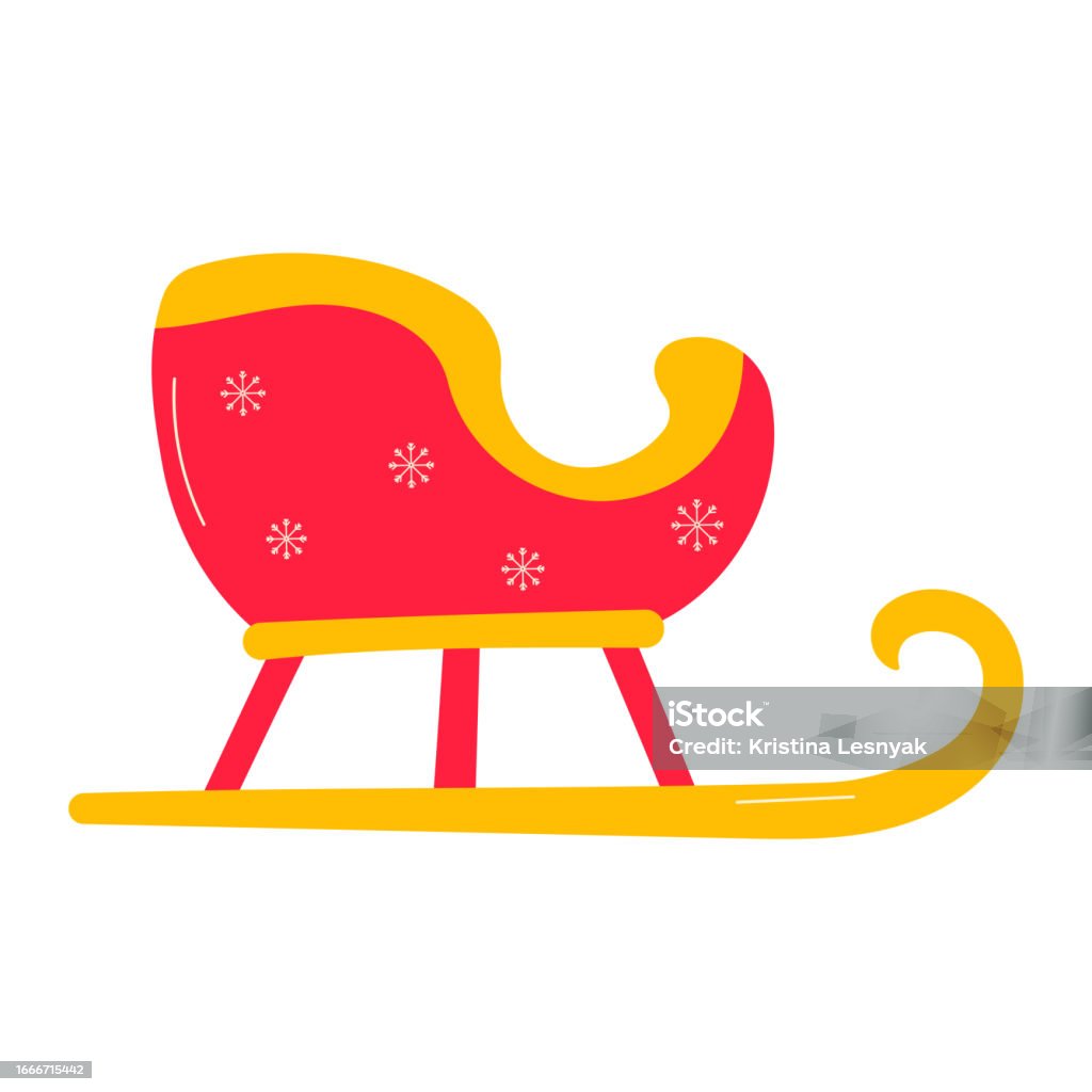 Sleigh Santa Claus Christmas Ride Gifts Colored Stock Vector Image