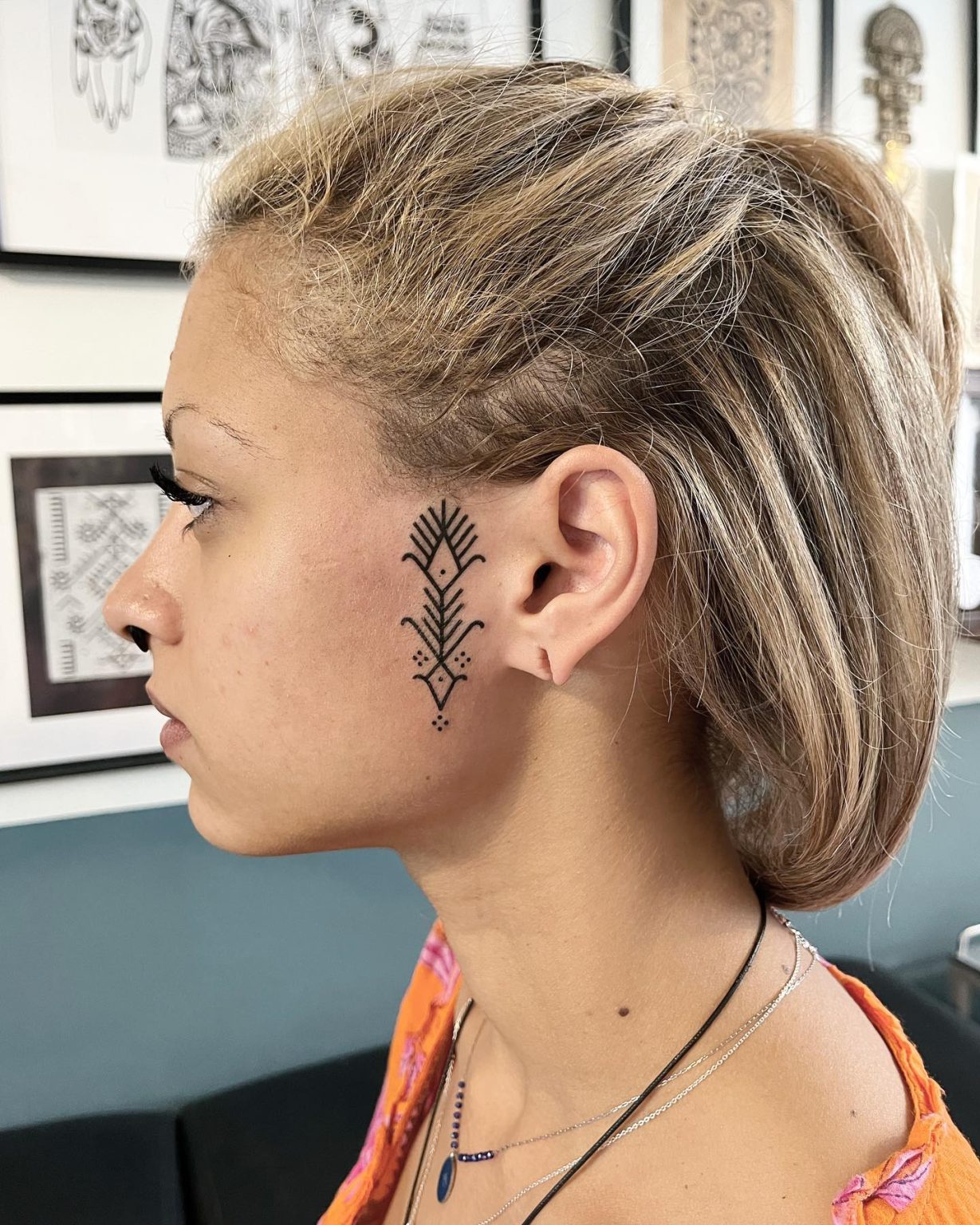 Small Face Tattoos Female