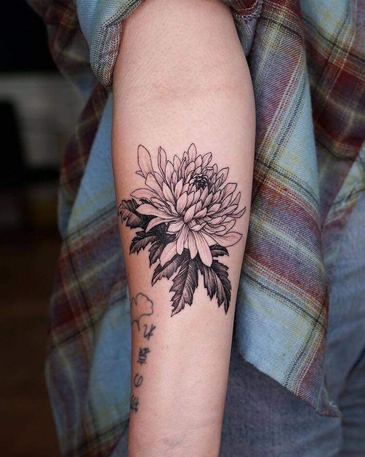 Small Minimalist Chrysanthemum Tattoos Ecosia Beautiful Flower