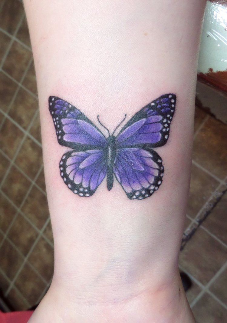 Small Purple Butterfly Tattoo Designs