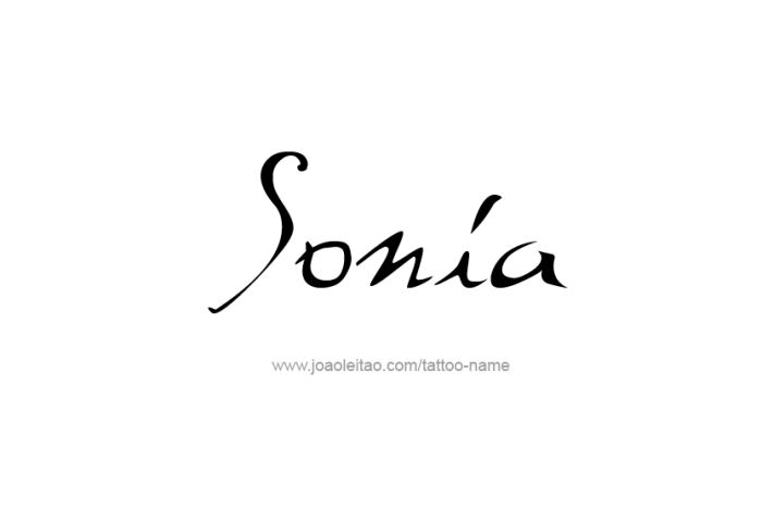 5 Unique Sonia Name Tattoo Designs for Inspiration