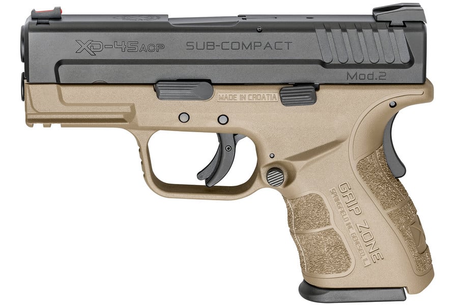 Springfield Xd Mod 2 45 Acp Sub Compact Flat Dark Earth Fde With