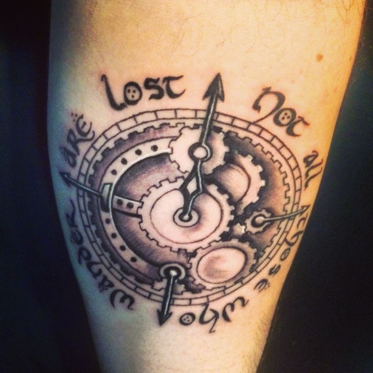 Steampunk Compass Not All Those Who Wander Are Lost Compass Tattoo