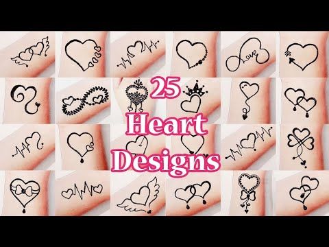 Stylish And Lovely Heart Tattoos 5 Beautiful Double Heart Mehndi Tattoo Design Diy Henna