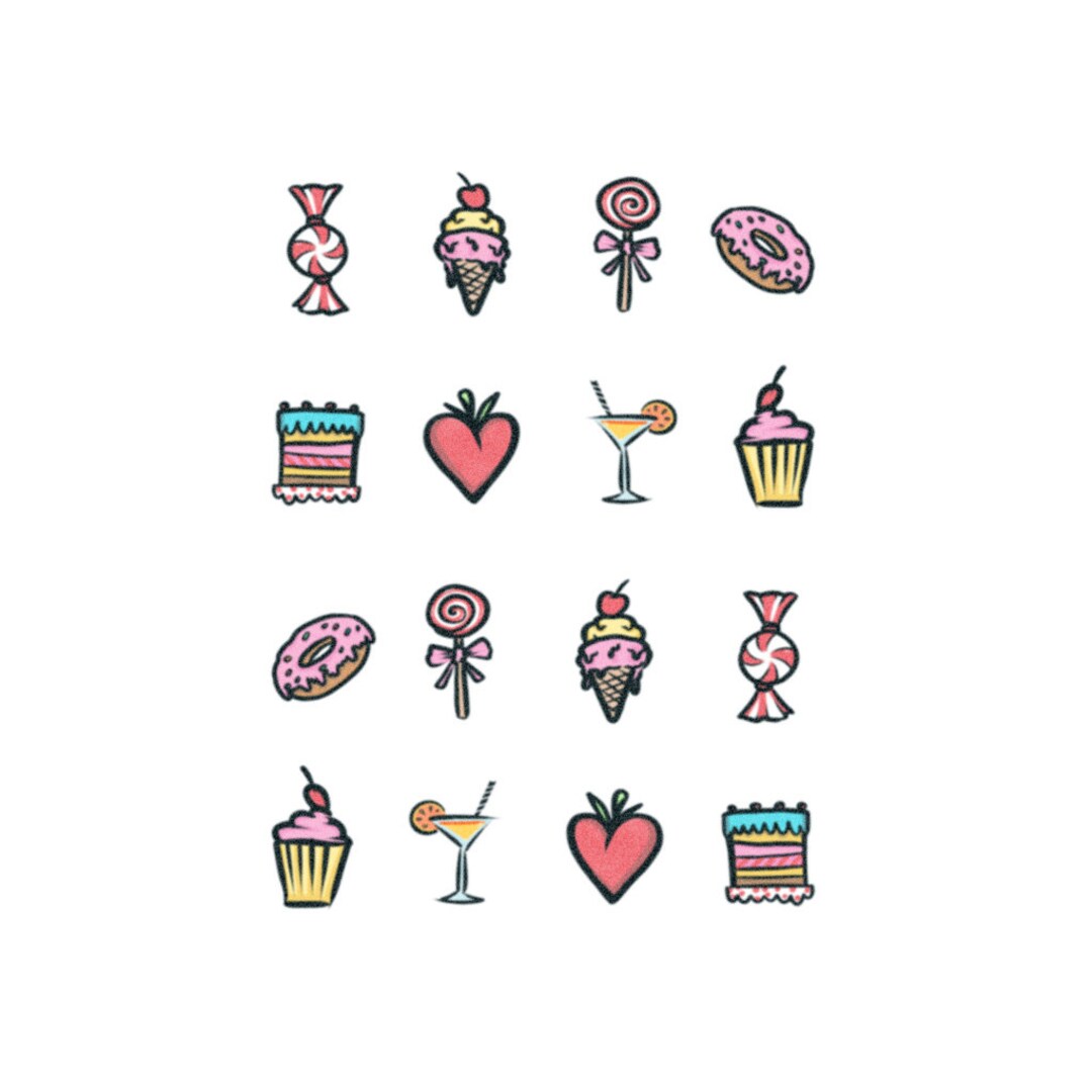 Sugar Candy Knuckle Tattoos Set Candy Knuckle Temporary Etsy