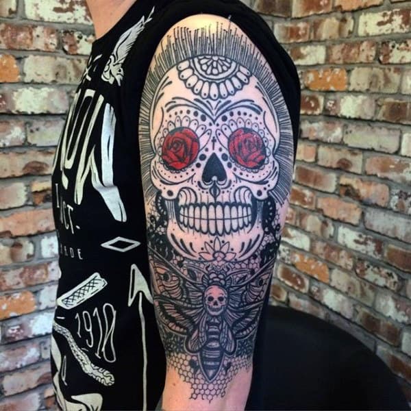 5 Stunning Sugar Skull Tattoo Designs for Sleeve Inspiration