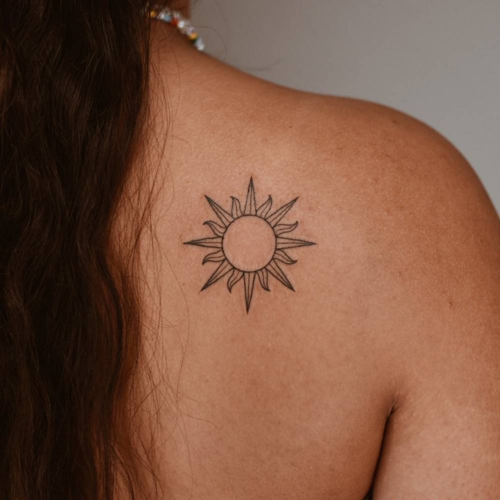 Sun Tattoo Shoulder Blade