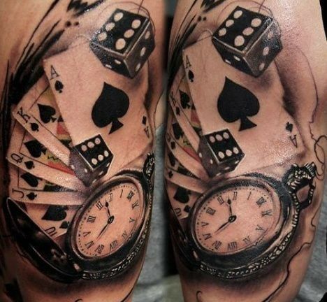 Super Tattoo For Men Clock Compass 60 Ideas Card Tattoo Playing