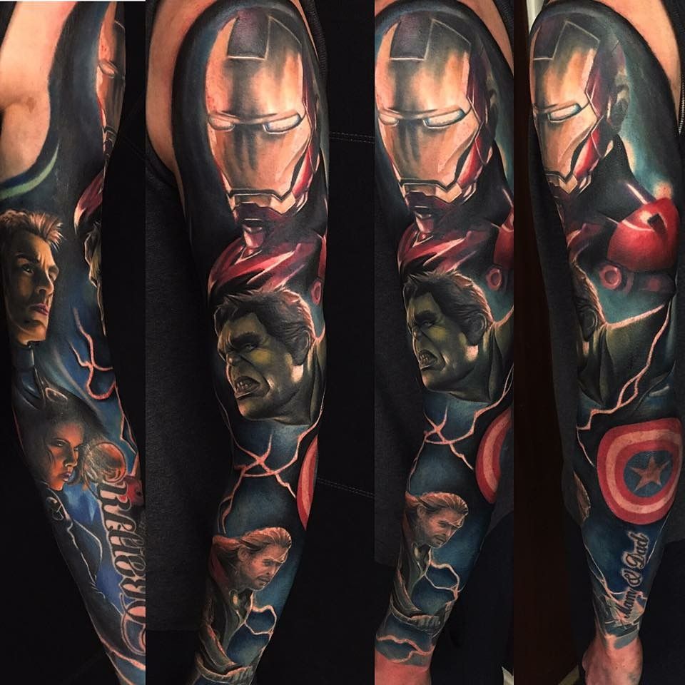 Superhero Tattoo Sleeve Marvel Tattoo Sleeve Marvel Tattoos Hero Tattoo