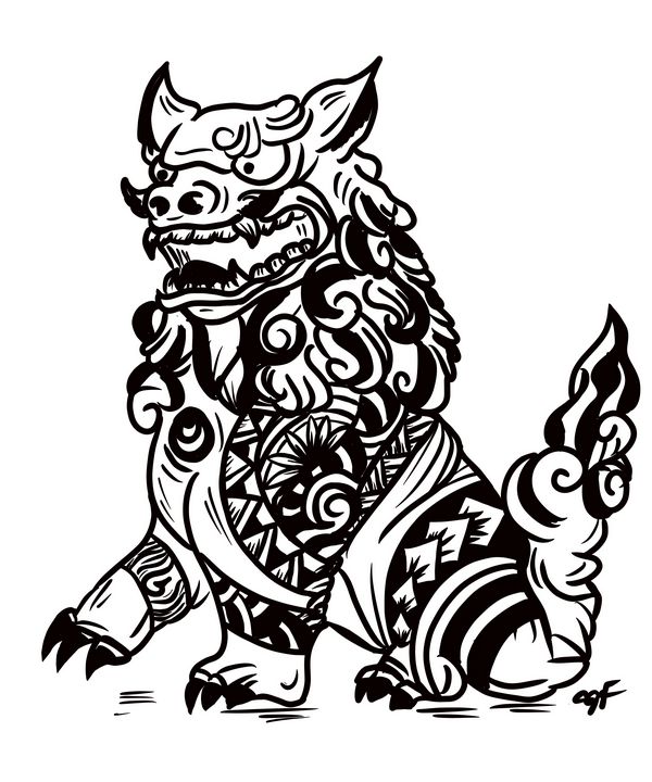 Tatted Shisa Isurflikeagirl Digital Art Ai Places Travel Asia