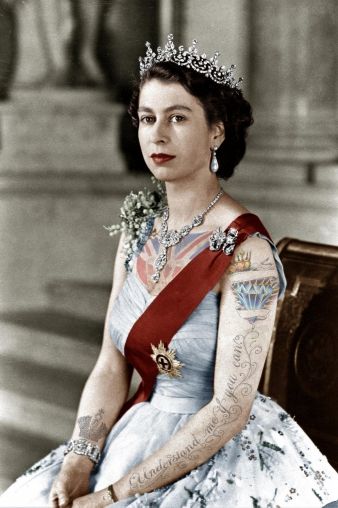 Tattoo Art M Hmqeii Hm Queen Elisabeth Ii Photographie Mix Art