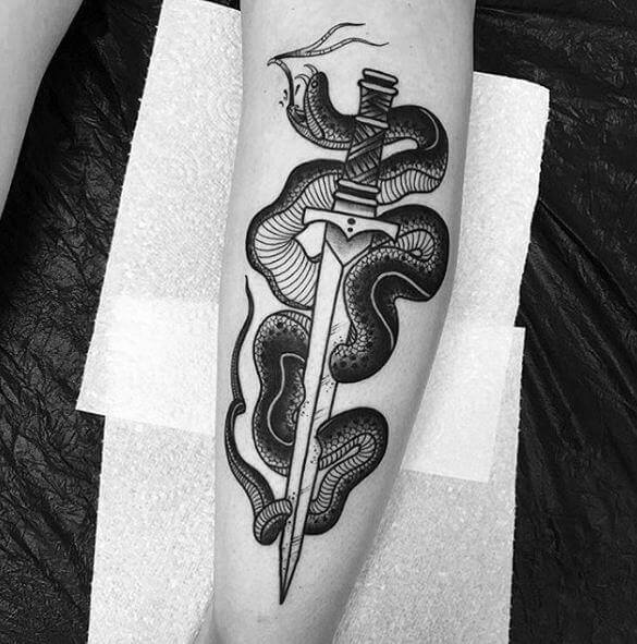 Snake and Dagger Tattoo Designs: Timeless Elegance