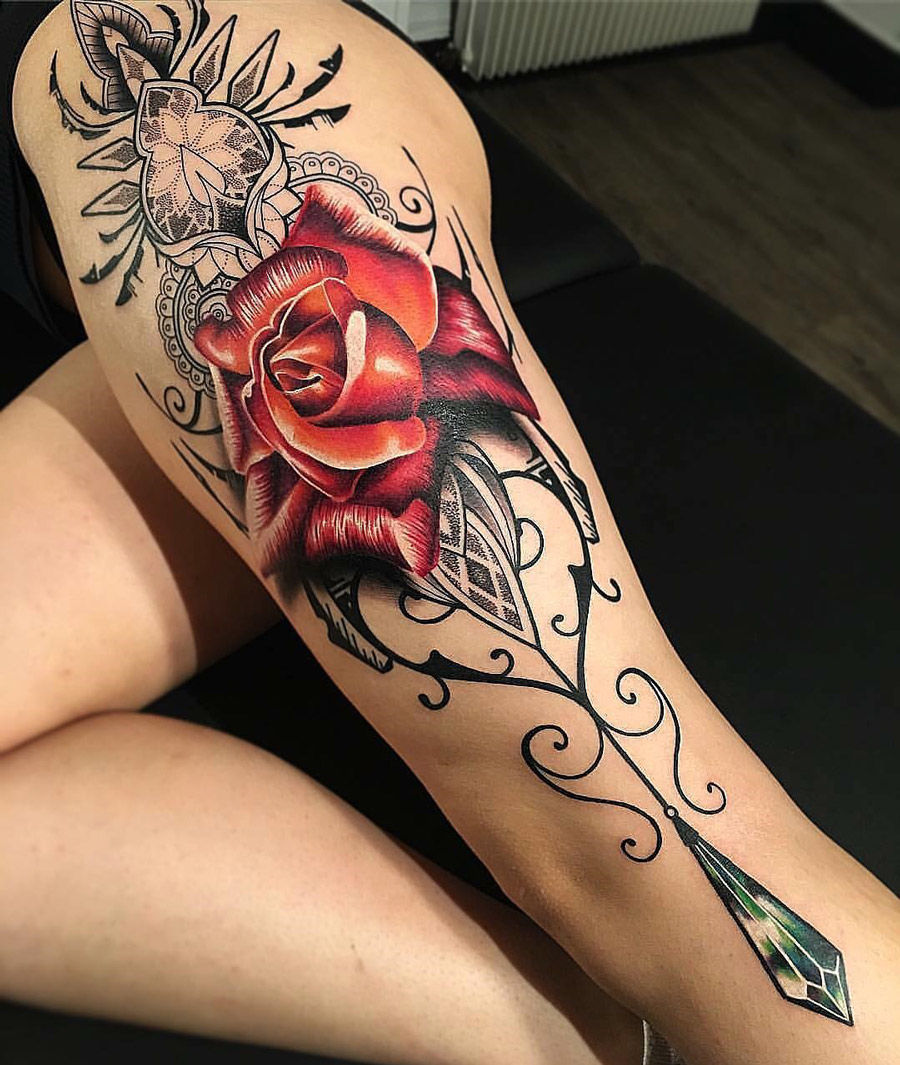 Stunning Rose Tattoo Designs for Your Legs: Inspiration Inside