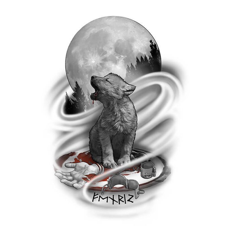 Tattoo Trends Wolf Cub Howling At The Moon Tattoo Design